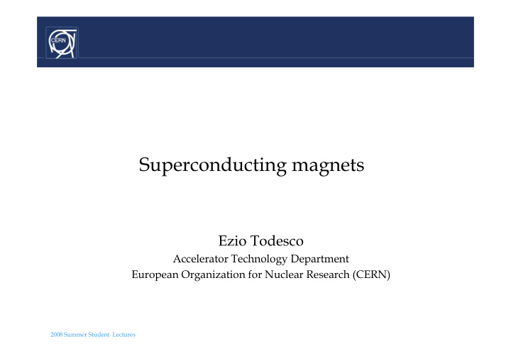 superconducting magnets