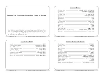 General Terms  Cryptography      Cryptology    Cryptanalysis