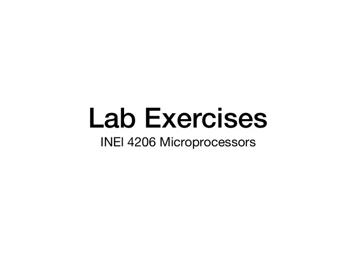 lab exercises