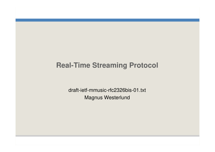 real time streaming protocol