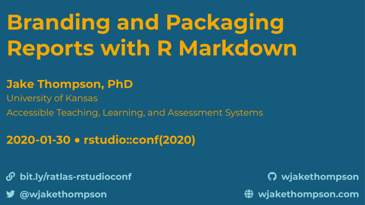 branding and packaging reports with r markdown