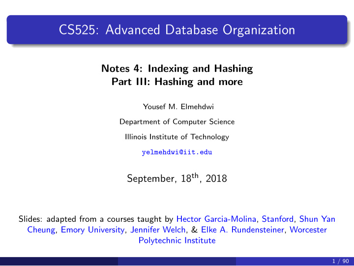 cs525 advanced database organization