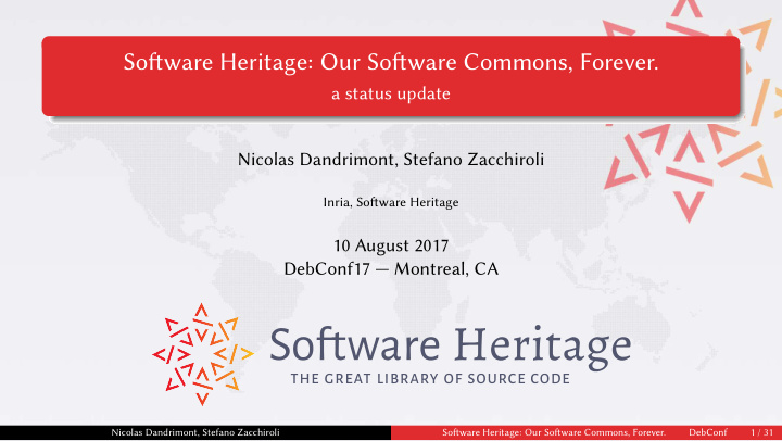 sofware heritage our sofware commons forever