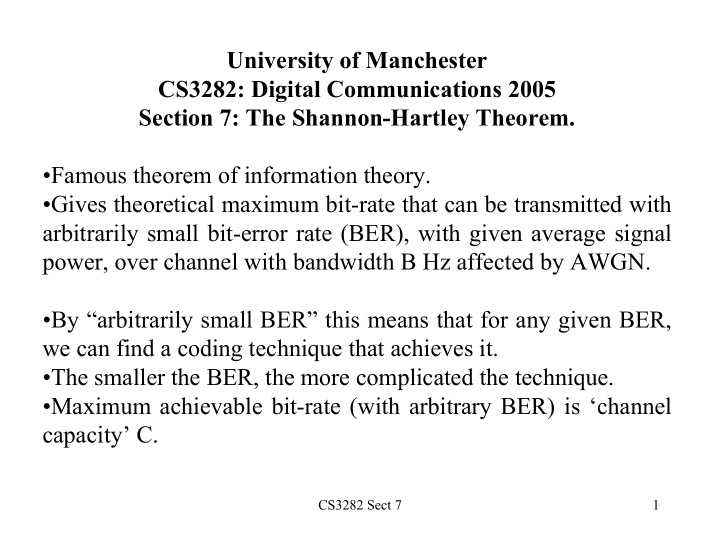 university of manchester cs3282 digital communications