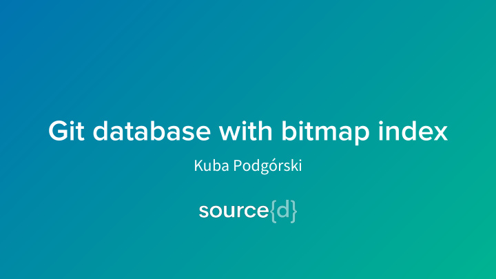 git database with bitmap index