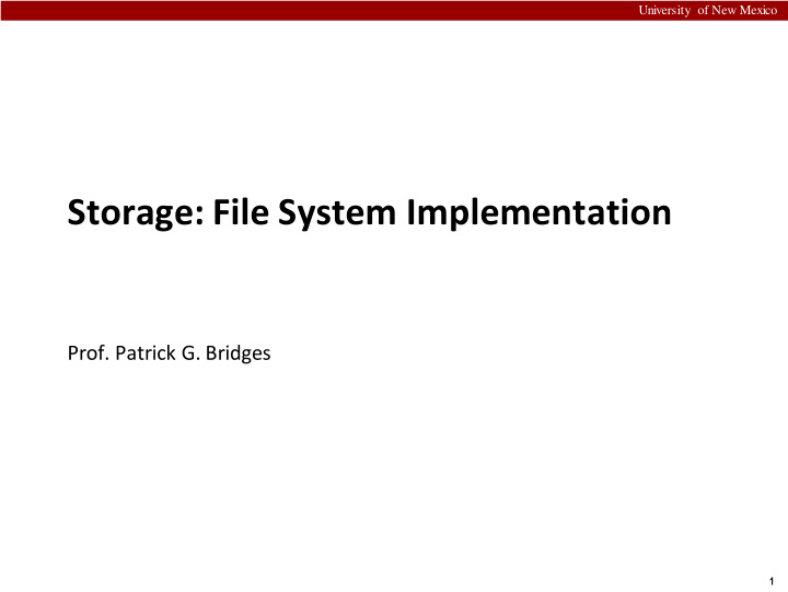 storage file system implementation