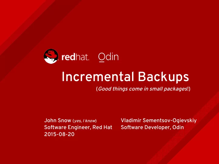 incremental backups