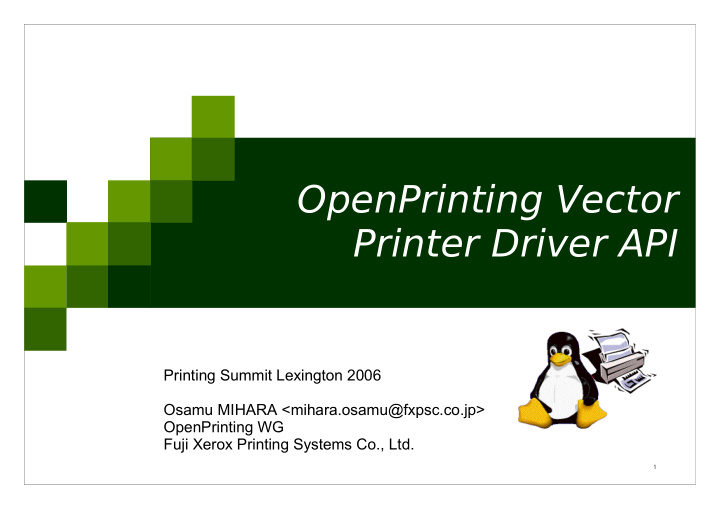 openprinting vector printer driver api
