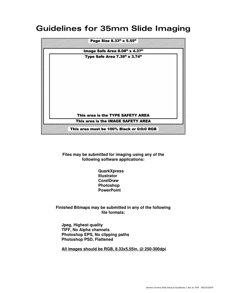 guidelines for 35mm slide imaging