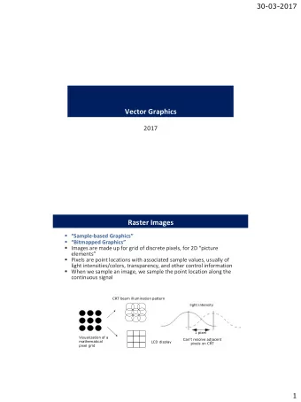 Vector Graphics  2017  Raster Images  Sample - based Graphics  Bitmapped Graphics