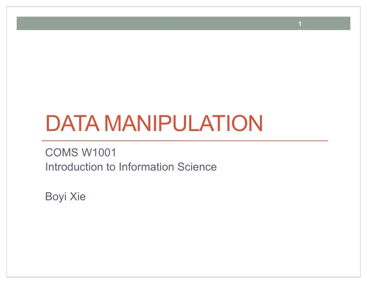 data manipulation