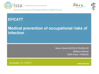 Medical prevention of occupational risks of  infection  Marie-Ccile BAYEUX-DUNGLAS  Medical