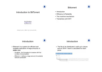 Bittorrent  Introduction  Introduction to BitTorrent  Efficiency &amp; Reliability  The