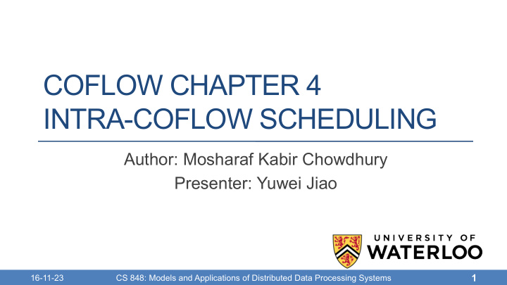 coflow chapter 4 intra coflow scheduling