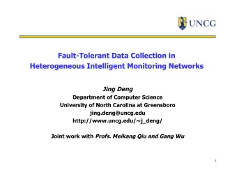 Fault-Tolerant Data Collection in  Fault-Tolerant Data Collection in  Heterogeneous Intelligent