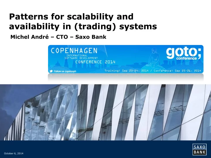 patterns for scalability and