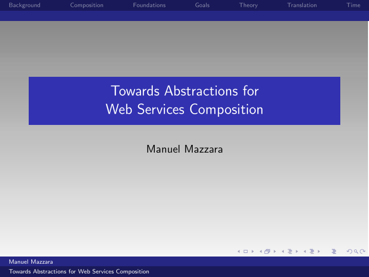 towards abstractions for web services composition