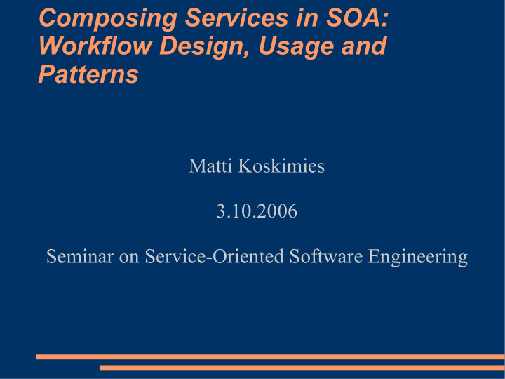 composing services in soa workflow design usage and