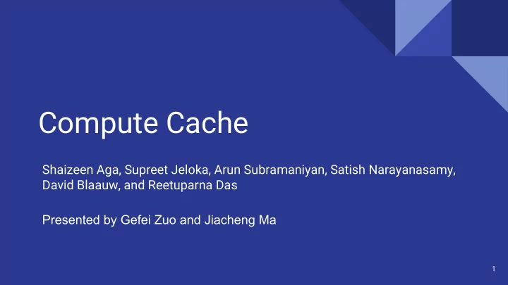 compute cache
