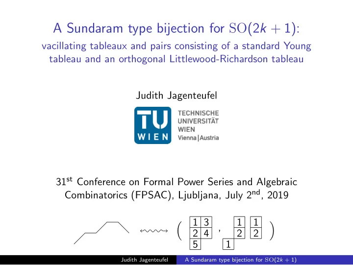 a sundaram type bijection for so 2 k 1
