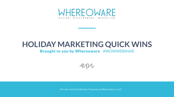 holiday marketing quick wins