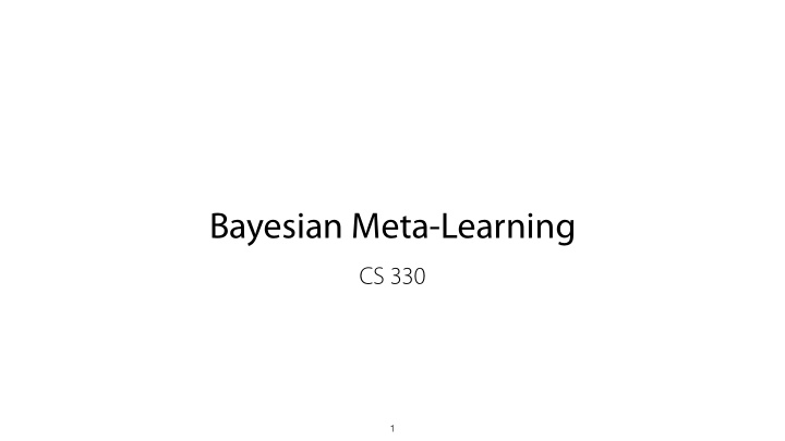 bayesian meta learning