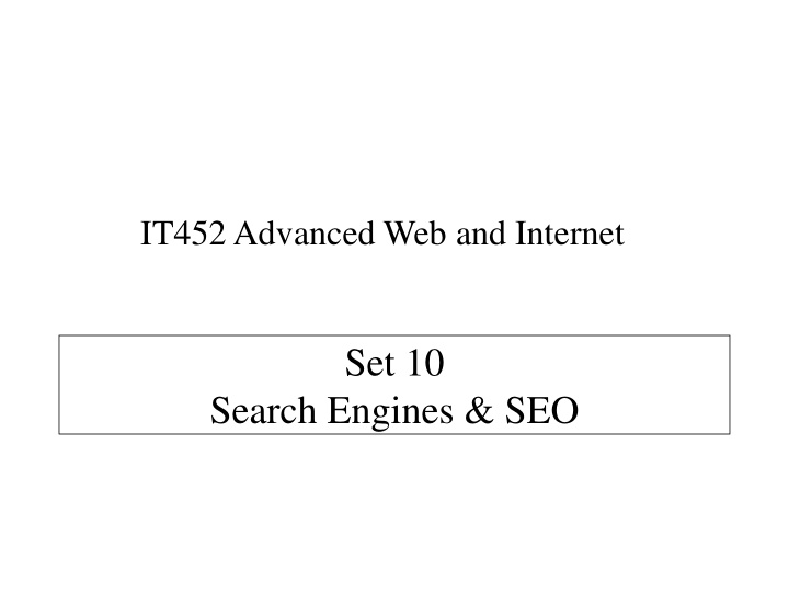set 10 search engines seo outline