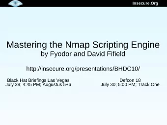 Mastering the Nmap Scripting Engine  by Fyodor and David Fifield