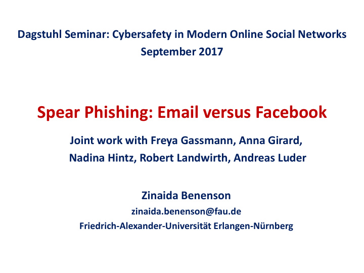 spear phishing email versus facebook
