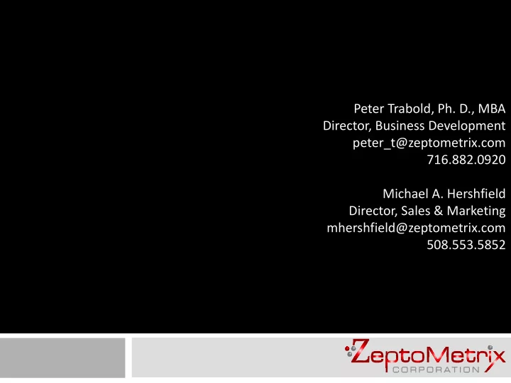 peter trabold ph d mba