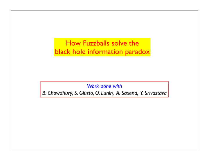 how fuzzballs solve the black hole information paradox