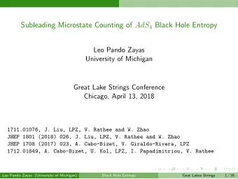 Subleading Microstate Counting of AdS 4 Black Hole Entropy  Leo Pando Zayas  University of Michigan