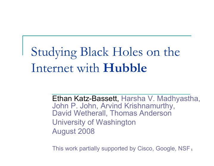 studying black holes on the internet with hubble