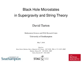Black Hole Microstates  in Supergravity and String Theory  David Turton  Mathematical Sciences and