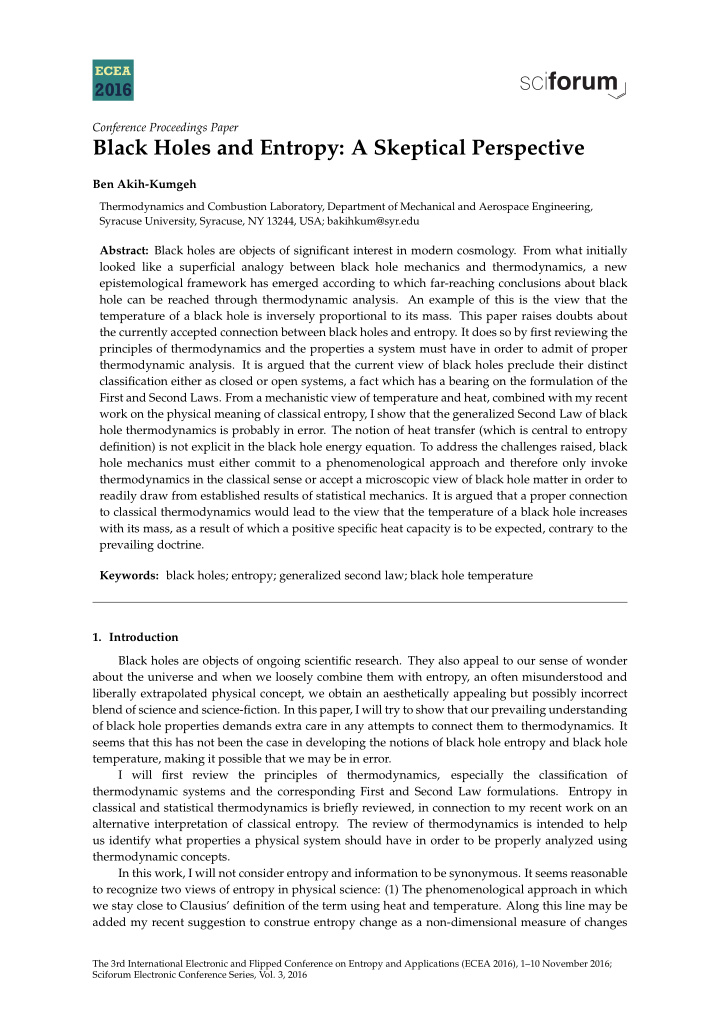 black holes and entropy a skeptical perspective