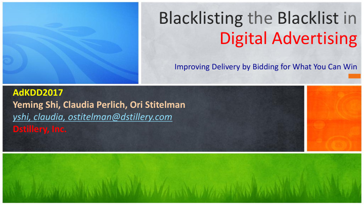 blacklisting the blacklist in digital advertising