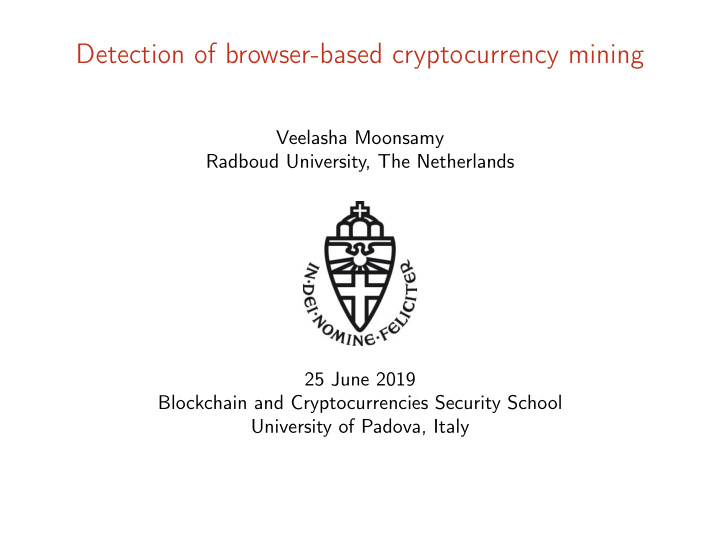 detection of browser based cryptocurrency mining