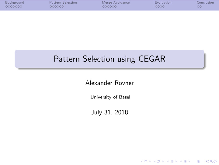 pattern selection using cegar