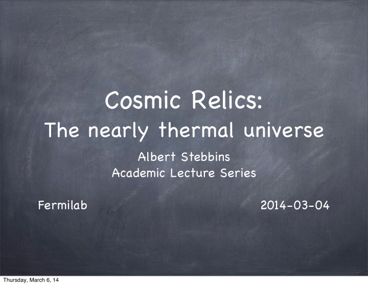 cosmic relics