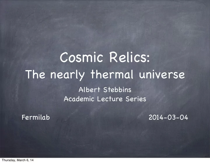 cosmic relics