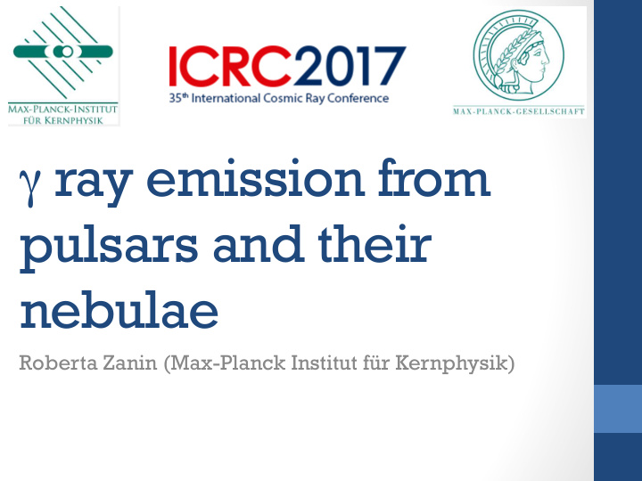 ray emission from pulsars and their nebulae