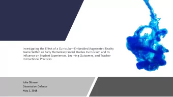 Investigating the Effect of a Curriculum-Embedded Augmented Reality  Game Within an Early