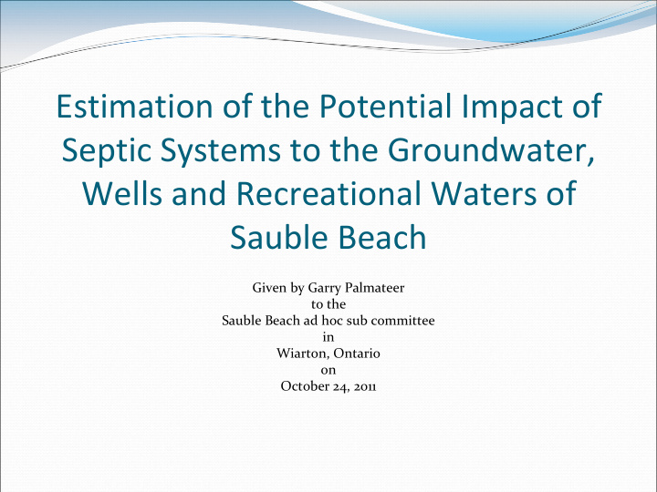 estimation of the potential impact of