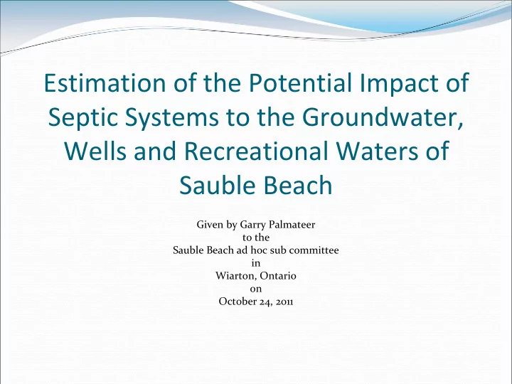 estimation of the potential impact of