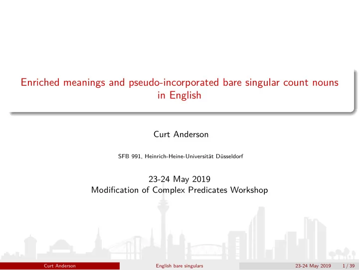 enriched meanings and pseudo incorporated bare singular