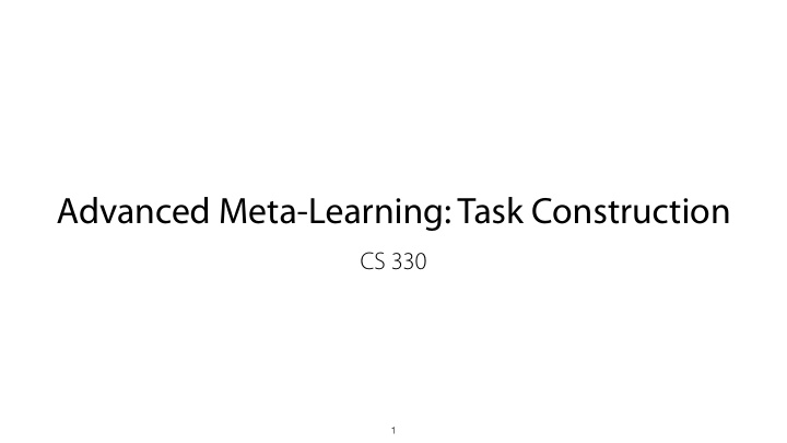 advanced meta learning task construction