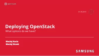 Deploying OpenStack  What options do we have?  Agenda  Introduction    Deployment projects