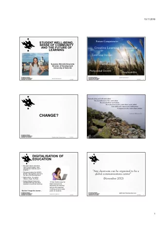 CHANGE?  Presentation Name / Firstname Lastname  13/11/2018  3  SNS  DIGITALISATION OF  EDUCATION