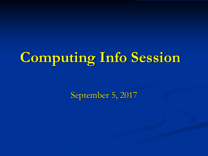 computing info session