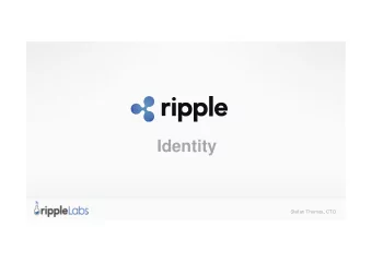 Identity  Stefan Thomas, CTO  Agenda    Goals    Terminology    What can decentralized